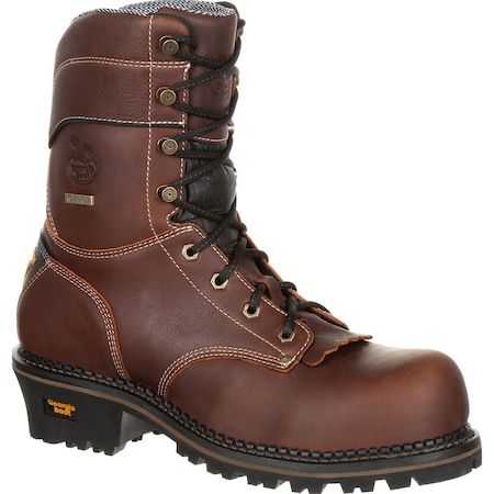 Georgia Boot AMP LT, Men's Composite Toe Logger Work Boot, Brown, 9.5, M, GB00236 GB00236